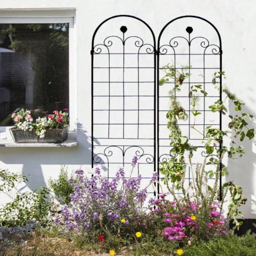 4 Pack Metal Garden Trellis Climbing Plants Outdoor 86. 19. Rustproof Plant Support Trellis Netting Trellis Black