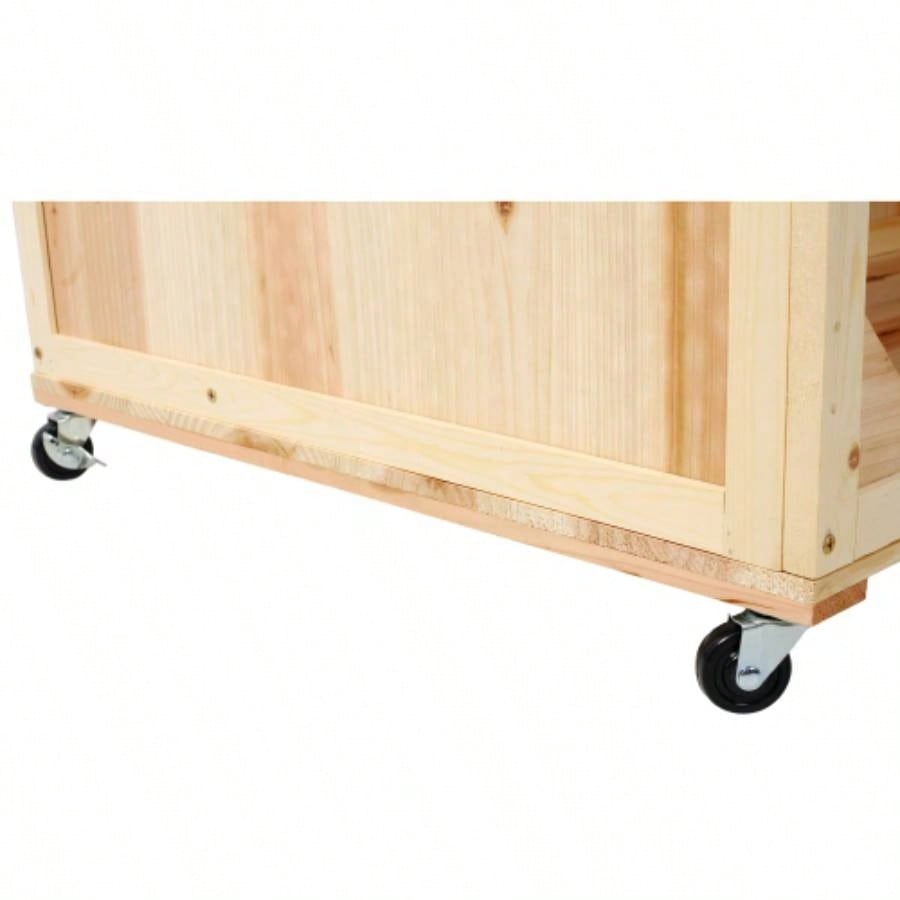 3 - Tiers Raised Garden Bed with Trellis, 53 H Vertical Planter Box with Wheels Back Storage Area, Flowers, Vegetables, Herbs, Natural
