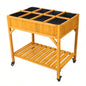 3 - Tiers Raised Garden Bed with Trellis, 53 H Vertical Planter Box with Wheels Back Storage Area, Flowers, Vegetables, Herbs, Natural