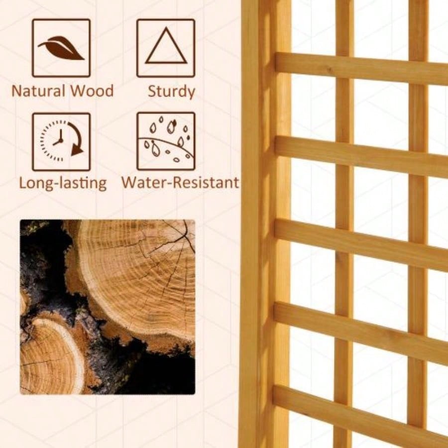 Outsunny 90in Wood Garden Arbor Arch with Trellis Wall Climbing Hanging Plants, Decor Party, Weddings, Birthdays Backyards