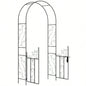 Outsunny. 5 Metal Garden Arch with Gate, Garden Arbor Trellis Climbing Plants, Roses, Vines, Wedding Arch Outdoor Garden, Lawn, Backyard, Black