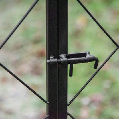 Outsunny 85 Garden Arch Arbor, Metal Arch Trellis with Gate, Garden Archway Climbing Vines, Wedding Ceremony Decoration, Black