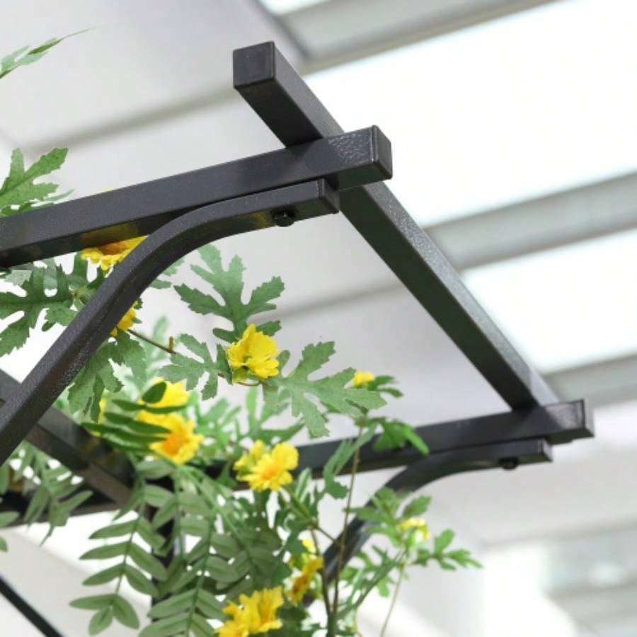 Outsunny 82 Decorative Metal Garden Trellis Arch with Durable Steel Tubing Elegant Scrollwork, Weddings