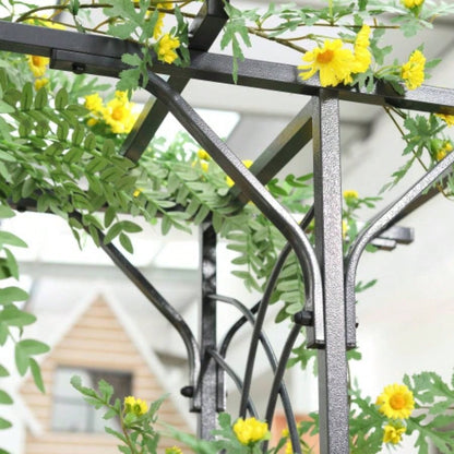 Outsunny 82 Decorative Metal Garden Trellis Arch with Durable Steel Tubing Elegant Scrollwork, Weddings