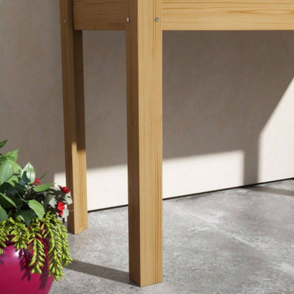 Outsunny Raised Garden Bed with Trellis Climbing Plants, Elevated Wood Planter with Drainage Holes, and Vegetable, Flowers, Natural