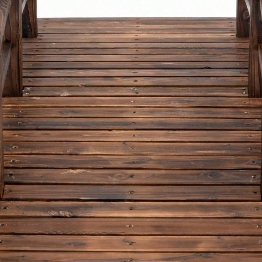 Fir Wood Garden Bridge Walkway with Side Railings Backyards, Gardens, and Streams, Stained Wood, 60x 26.5x 19