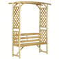 Outsunny Patio Garden Arbor Arch with Pergola and 2 Trellises, 3 Natural Wooden Outdoor Grape Vines Climbing Plants, Backyard Decor, Natural