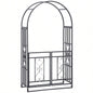 Outsunny 81 Metal Garden Arbor with Double Doors, Locking Gate, Climbing Vine Frame with Heart Motifs, Arch Wedding, Bridal Party Decoration,