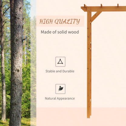 Outsunny 85 Wooden Garden Arbor Wedding and Ceremony, Outdoor Garden Arch Trellis Climbing Vines - Orange
