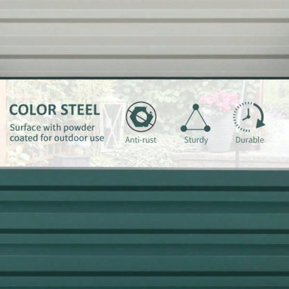 Outsunny Galvanized Raised Garden Bed, 4x 4x 1 Metal Planter Box, Growing Vegetables, Flowers, Herbs, Succulents, Green