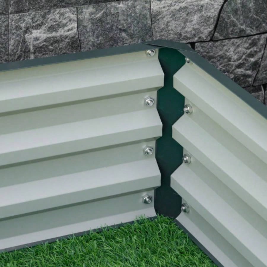 Outsunny Galvanized Raised Garden Bed, 4x 4x 1 Metal Planter Box, Growing Vegetables, Flowers, Herbs, Succulents, Green