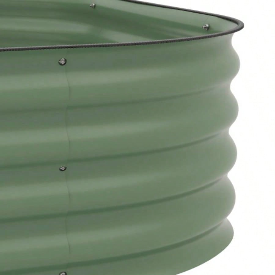 Outsunny 3 - Tier Galvanized Steel Raised Garden Bed Kit, 62.25x 43x 32.25 3 Combining Planter Boxes with Rubber Strip Edging, Open Bottom Backyard, Garden, Patio, Green