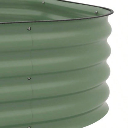 Outsunny 3 - Tier Galvanized Steel Raised Garden Bed Kit, 62.25x 43x 32.25 3 Combining Planter Boxes with Rubber Strip Edging, Open Bottom Backyard, Garden, Patio, Green