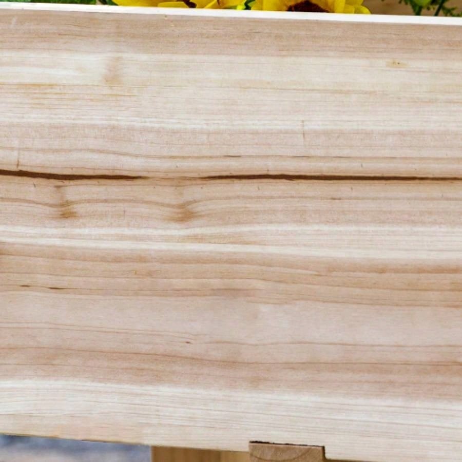 Outsunny Raised Garden Bed with 3 Planter Box, Elevated Wooden Plant Stand with Drainage Holes, Vegetables, Herb and Flowers, Natural