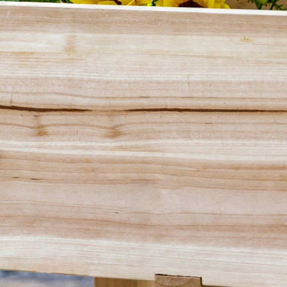 Outsunny Raised Garden Bed with 3 Planter Box, Elevated Wooden Plant Stand with Drainage Holes, Vegetables, Herb and Flowers, Natural
