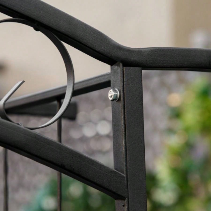 Outsunny 7Ft Outdoor Garden Arbor, Wedding Arch Ceremony, Trellis with Scrollwork Design, Climbing Vines and Plants