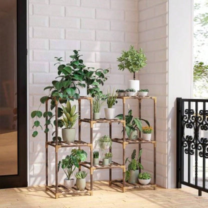 Plant Stand Indoor, Outdoor Wood Plant Stands Multiple Plants, Plant Shelf Ladder Table Plant Pot Stand Living Room, Patio, Balcony, Plant Gardening