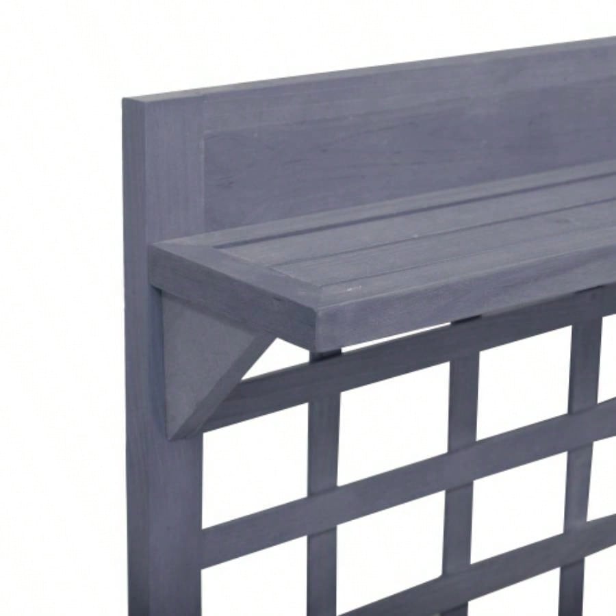 Outsunny 41 Raised Garden Bed with Trellis on Wheels, Wooden Elevated Planter Box with and Bed Liner, Flowers, Herbs Vegetables, Gray