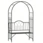 Outsunny Metal Trellis Arbor Arch Climbing Plants with Garden, Grow Grapes Vines, Patio Decor 2 - Person Outdoor Interlacing Decorative Seating with Tips, 484 lbs. Weight Capacity, Black
