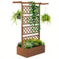 Outsunny Wood Planter with Trellis, Raised Garden Bed Privacy Screen Planter Box Climbing Plants, Vines, Vegetables, Flowers