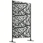 Outsunny Decorative Outdoor Privacy Screen, See - Through Outdoor Divider/Separator with Twisted Branch Motif Fun Shadows or Climbing Plant Trellis, Fence Panel Garden Walkway, Backyard, 6.5FT