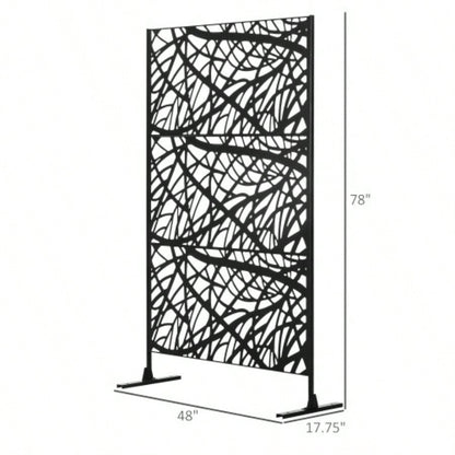 Outsunny Decorative Outdoor Privacy Screen, See - Through Outdoor Divider/Separator with Twisted Branch Motif Fun Shadows or Climbing Plant Trellis, Fence Panel Garden Walkway, Backyard, 6.5FT