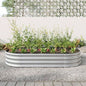 Raised Garden Bed Outdoor, Oval Large Metal Raised Planter Bed Plants, Vegetables, and Flowers - Silver