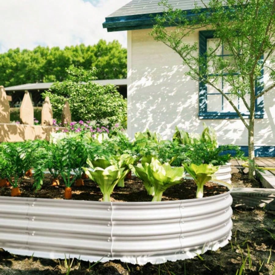 2Pcs 8x4x1ft Raised Garden Bed Kit, Galvanized Planter Raised Garden Beds Outdoor Vegetables, Flowers Herbs, Heavy Duty, Rust - Resistant, Easy Assembly