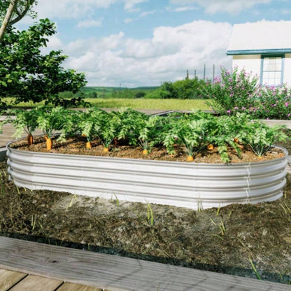 2Pcs 8x4x1ft Raised Garden Bed Kit, Galvanized Planter Raised Garden Beds Outdoor Vegetables, Flowers Herbs, Heavy Duty, Rust - Resistant, Easy Assembly