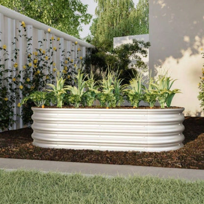 2Pcs 8x4x1ft Raised Garden Bed Kit, Galvanized Planter Raised Garden Beds Outdoor Vegetables, Flowers Herbs, Heavy Duty, Rust - Resistant, Easy Assembly