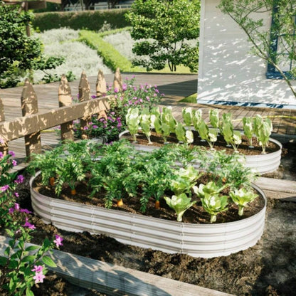 2Pcs 8x4x1ft Raised Garden Bed Kit, Galvanized Planter Raised Garden Beds Outdoor Vegetables, Flowers Herbs, Heavy Duty, Rust - Resistant, Easy Assembly