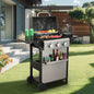 3 - Propane Gas BBQ Grill, 25650BTU Output With Wire Enamel Cooking Grids Outdoor Barbecue, Foldable Side Table, Stainless Steel