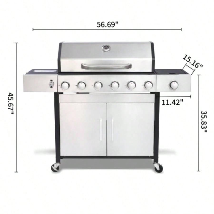 6 - Propane Gas Grill With Side