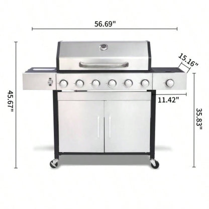 6 - Propane Gas Grill With Side