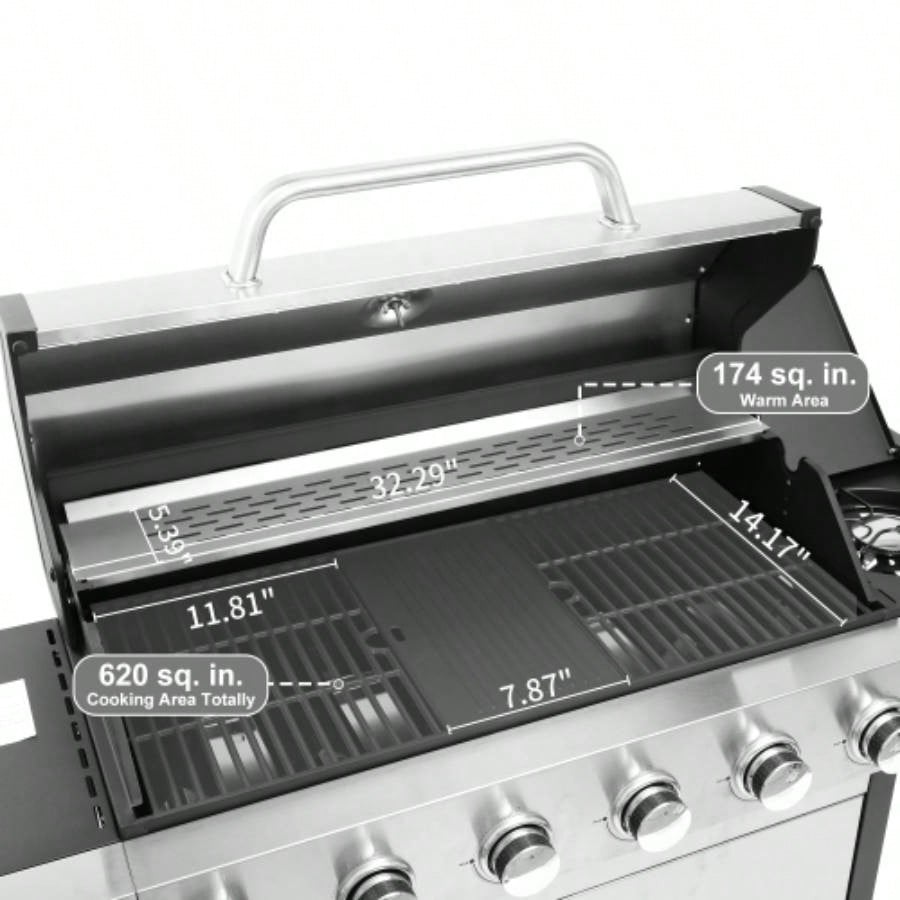 6 - Propane Gas Grill With Side