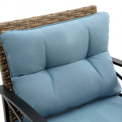 Patio 4 piece sectional low dining conversation sofa set - KD rattan wicker outdoor garden furniture corner sofa set with cushion.