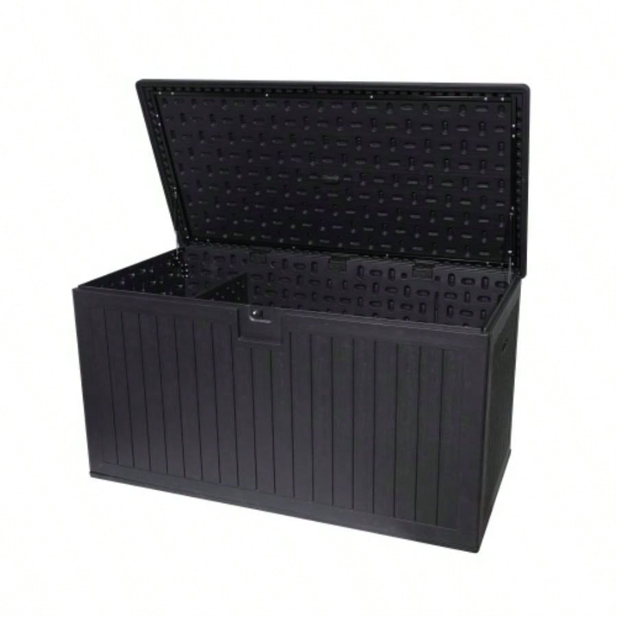 260 Gallon Resin Outdoor Deck Box Waterproof, Large Patio Storage Box with Lockable Storage Containers Patio Furniture Cushions, Pool Accessories, Garden Tools