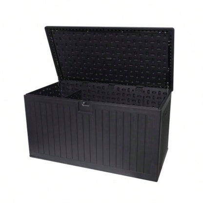260 Gallon Resin Outdoor Deck Box Waterproof, Large Patio Storage Box with Lockable Storage Containers Patio Furniture Cushions, Pool Accessories, Garden Tools
