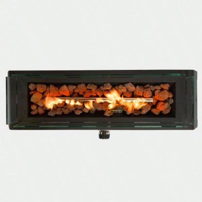 28 Propane Gas Fire Pits, 50000 BTU Rectangular Steel Fire Pit Outdoor living room Garden Balcony - Black