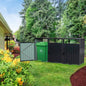 Garbage Bin Shed Stores 3 Trash Cans Metal Outdoor Bin Shed Garbage Storage, Stainless Galvanized Steel, Bin Shed Garden Yard Lawn,
