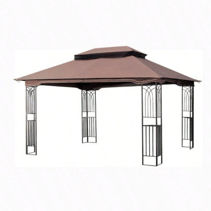 13x10 Outdoor Patio Gazebo Canopy Tent With Ventilated Double Roof And Mosquito netDetachable Mesh Screen On All SidesSuitable Lawn, Garden, Backyard and Deck, Brown Top