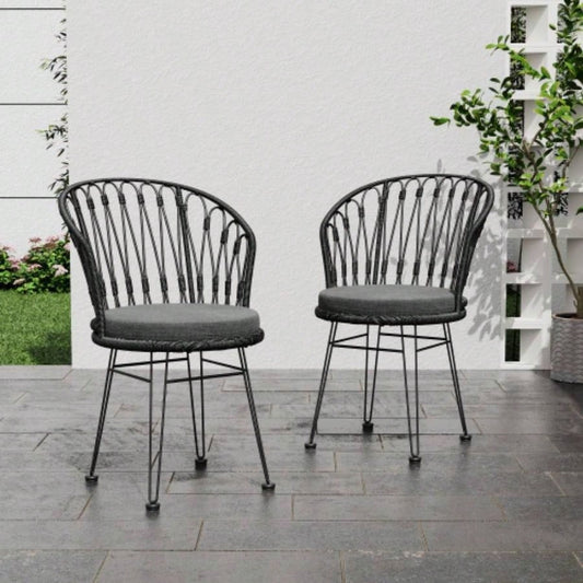 TAVON CHAIR, 2PCS with 2 Cushions, Gray