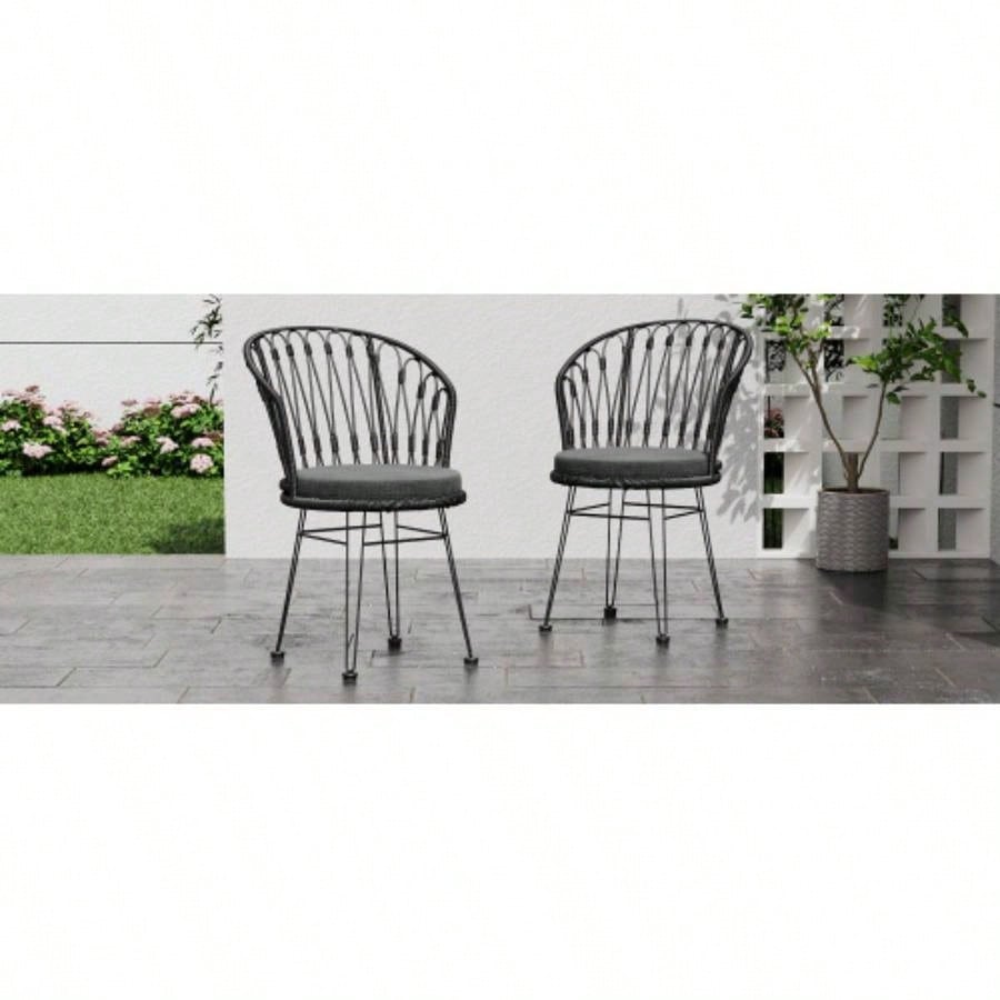 TAVON CHAIR, 2PCS with 2 Cushions, Gray