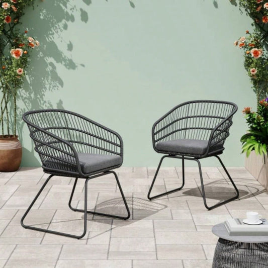 TERRY CHAIR, 2PCS with 2 Cushions, Gray