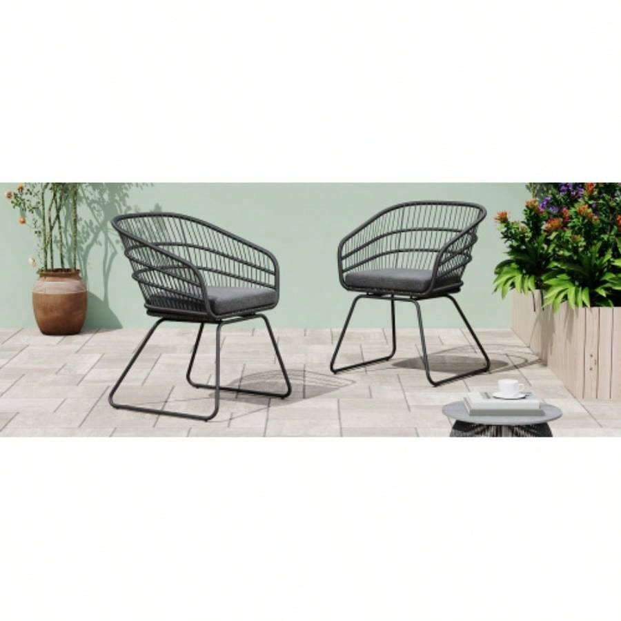 TERRY CHAIR, 2PCS with 2 Cushions, Gray