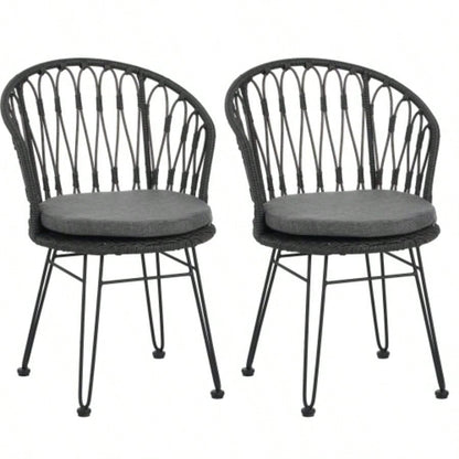 TAVON CHAIR, 2PCS with 2 Cushions, Gray