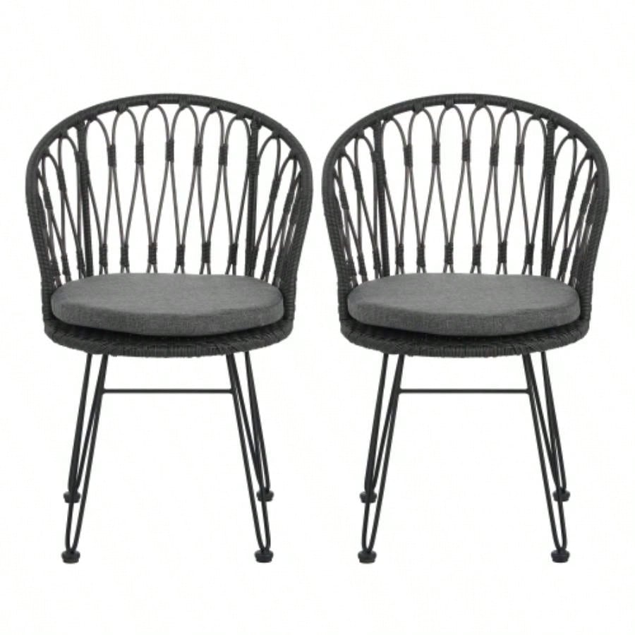 TAVON CHAIR, 2PCS with 2 Cushions, Gray