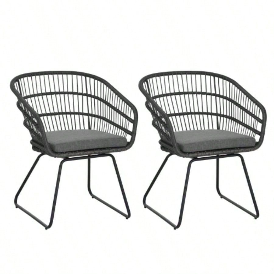 TERRY CHAIR, 2PCS with 2 Cushions, Gray