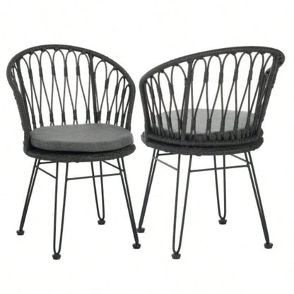 TAVON CHAIR, 2PCS with 2 Cushions, Gray