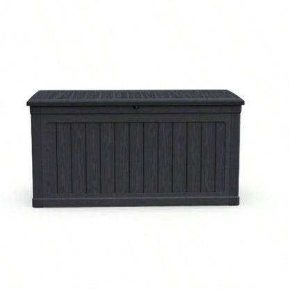 230 Gallon Large Outdoor Storage XXL Deck Box Patio Furniture, Outdoor Cushions, Garden Tools and Sports/Pools Equipment, Waterproof Resin, Lockable, Black